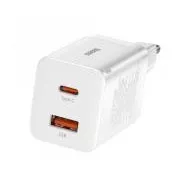 Baseus CCSUPP-E02 Super Si Incarcator Rapid USB + USB-C 30W Alb
