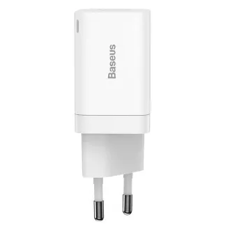 Baseus CCSUPP-E02 Super Si Incarcator Rapid USB + USB-C 30W Alb