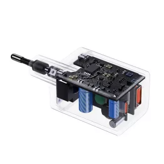 Baseus CCSUPP-E02 Super Si Incarcator Rapid USB + USB-C 30W Alb