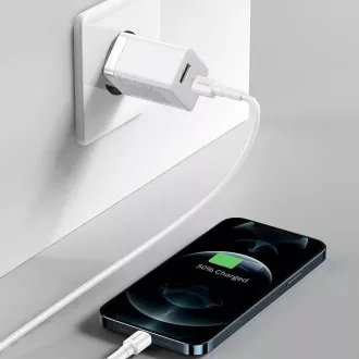 Baseus CCSUPP-E02 Super Si Incarcator Rapid USB + USB-C 30W Alb