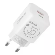 Încărcător de călătorie OBAL:ME GaN USB-A + USB-C 36W Alb