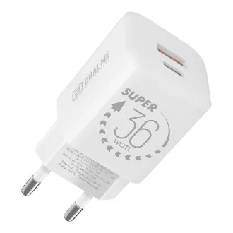 Încărcător de călătorie OBAL:ME GaN USB-A + USB-C 36W Alb