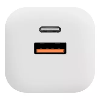 Încărcător de călătorie OBAL:ME GaN USB-A + USB-C 36W Alb