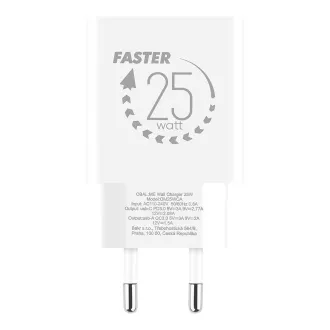 Încărcător de călătorie OBAL:ME USB-A + USB-C 25W Alb
