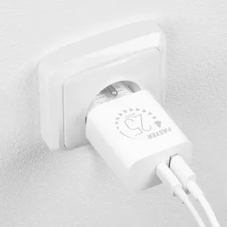 Încărcător de călătorie OBAL:ME USB-A + USB-C 25W Alb