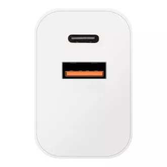 Încărcător de călătorie OBAL:ME USB-A + USB-C 20W + 2x cablu 1m Alb