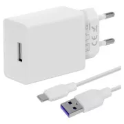 AMBALARE: ME Travel Charger USB-A 10W + Cablu USB-A/USB-C 1m Alb