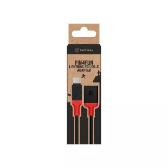 Adaptor tactic Pin4Fun USB-C/Lightning 0,1 m Negru/Roșu