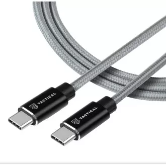 Cablu tactic cu frânghie rapidă aramidă USB-C/USB-C 100W 20V/5A 0,3m gri