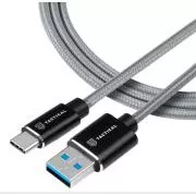 Cablu tactic cu frânghie rapidă aramidă USB-A/USB-C 2m gri