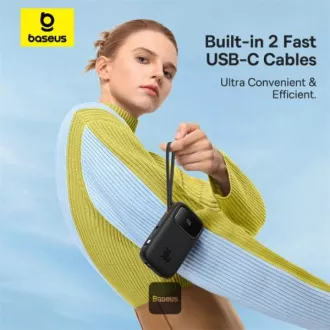 Powerbank Baseus Qpow 10000mAh 30W negru cu cablu USB-C