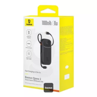 Powerbank Baseus Qpow 10000mAh 30W negru cu cablu USB-C