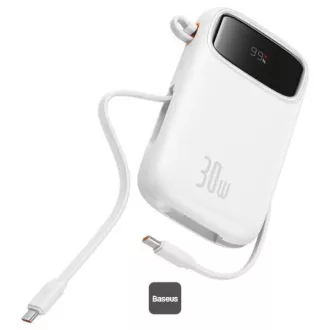 Powerbank Baseus Qpow 10000mAh 30W alb cu cablu USB-C