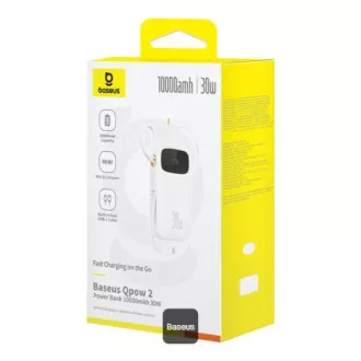 Powerbank Baseus Qpow 10000mAh 30W alb cu cablu USB-C