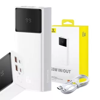 Acumulator extern Baseus Star-Lord 20000 mAh 65W 2x USB-A/micro USB/USB-C alb