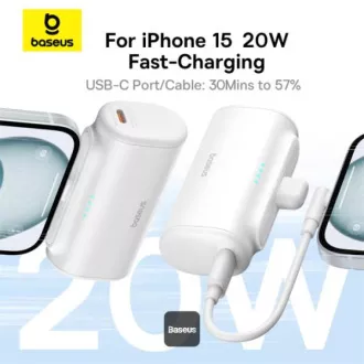 Power bank Baseus 5000mAh 20W USB-C alb