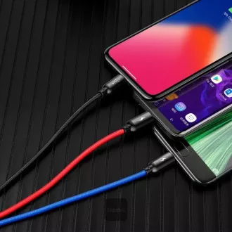 Cablu de date Baseus 3in1 microUSB+Lightning+USB-C 1,2m 3,5A