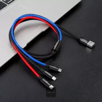 Cablu de date Baseus 3in1 microUSB+Lightning+USB-C 1,2m 3,5A