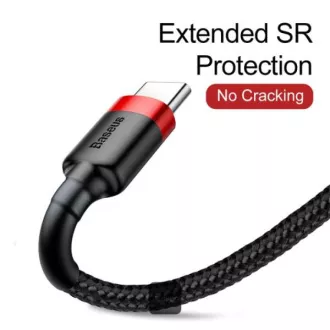 Cablu de date Baseus Cafule USB-C 2m 2A roșu-negru Cablu de date Baseus Cafule USB-C 2m 2A roșu-negru