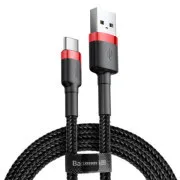 Cablu de date Baseus Cafule USB-C 2m 2A roșu-negru