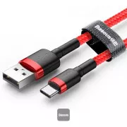 Cablu de date Baseus Cafule USB-C 2m 2A rosu