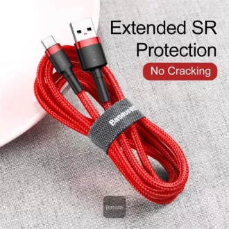 Cablu de date Baseus Cafule USB-C 2m 2A rosu