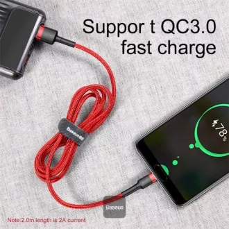 Cablu de date Baseus Cafule USB-C 2m 2A rosu