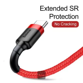 Cablu de date Baseus Cafule USB-C 2m 2A rosu