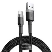 Cablu de date Baseus Cafule USB-C 2m 2A gri-negru