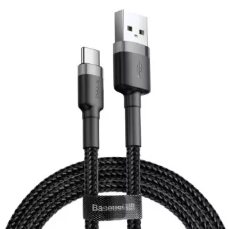 Cablu de date Baseus Cafule USB-C 2m 2A gri-negru