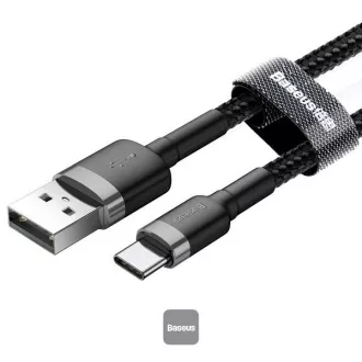 Cablu de date Baseus Cafule USB-C 2m 2A gri-negru