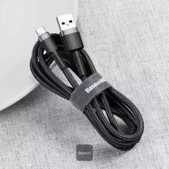 Cablu de date Baseus Cafule USB-C 2m 2A gri-negru