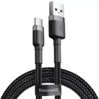Cablu de date Baseus Cafule USB-C 3m 2A gri-negru