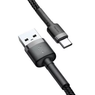 Cablu de date Baseus Cafule USB-C 3m 2A gri-negru
