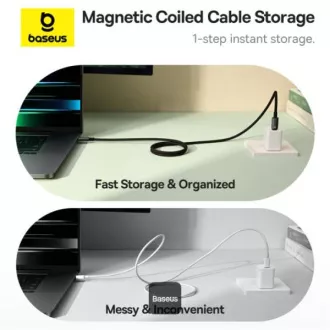 Cablu magnetic de date Baseus Tungsten Gold USB-C/USB-C 1m 100W negru