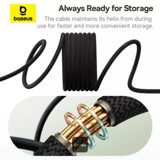 Cablu magnetic de date Baseus Tungsten Gold USB-C/USB-C 1m 100W negru