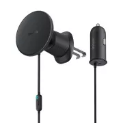 Suport magnetic Baseus pentru gratar de ventilatie cu incarcator USB-C 15W+25W negru