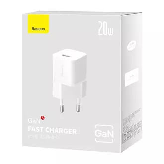 Baseus Incarcator rapid pentru retea GaN5 Mini 20W EU alb