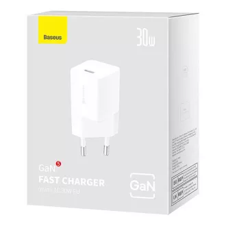 Baseus Incarcator rapid pentru retea GaN5 Mini 30W EU alb
