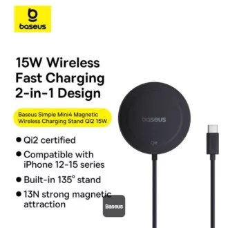 Pad magnetic de încărcare fără fir Baseus Simple Mini4 Qi2 15W Negru Pad magnetic de încărcare fără fir Baseus Simple Mini4 Qi2 15W Negru