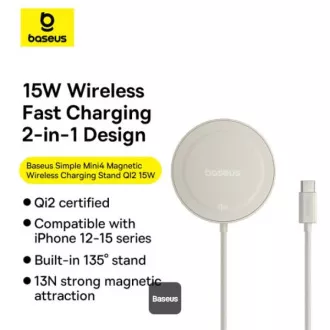 Pad magnetic de încărcare fără fir Baseus Simple Mini4 Qi2 15W Aur Pad magnetic de încărcare fără fir Baseus Simple Mini4 Qi2 15W Aur