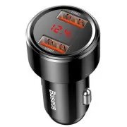 Încărcător auto Baseus Magic 2x USB 45W 6A cu afișaj negru