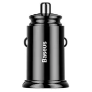 Încărcător rapid auto Baseus 2xUSB QC3.0 30W negru