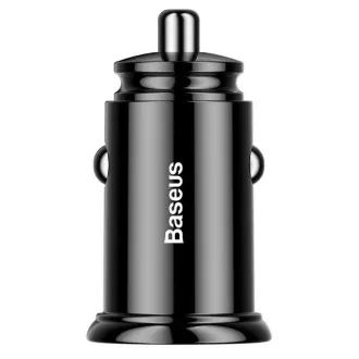 Încărcător rapid auto Baseus 2xUSB QC3.0 30W negru