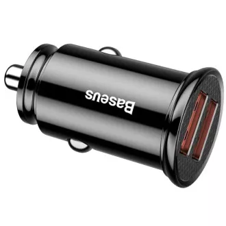 Încărcător rapid auto Baseus 2xUSB QC3.0 30W negru