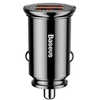 Încărcător rapid auto Baseus 2xUSB QC3.0 30W negru Încărcător rapid auto Baseus 2xUSB QC3.0 30W negru