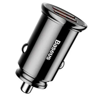 Încărcător rapid auto Baseus 2xUSB QC3.0 30W negru Încărcător rapid auto Baseus 2xUSB QC3.0 30W negru