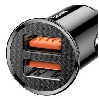 Încărcător rapid auto Baseus 2xUSB QC3.0 30W negru Încărcător rapid auto Baseus 2xUSB QC3.0 30W negru