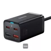Încărcător rapid Baseus pentru rețea GaN3 Pro, 2x USB-C, 2x USB 65W negru