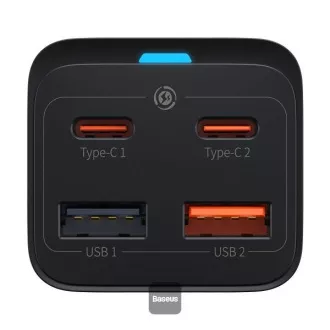 Încărcător rapid Baseus pentru rețea GaN3 Pro, 2x USB-C, 2x USB 65W negru